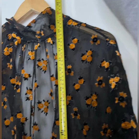 Rickie Freeman for Teri Jon Sheer Floral Burnout Velvet Midi Dress | Size 6 - Picture 10 of 11